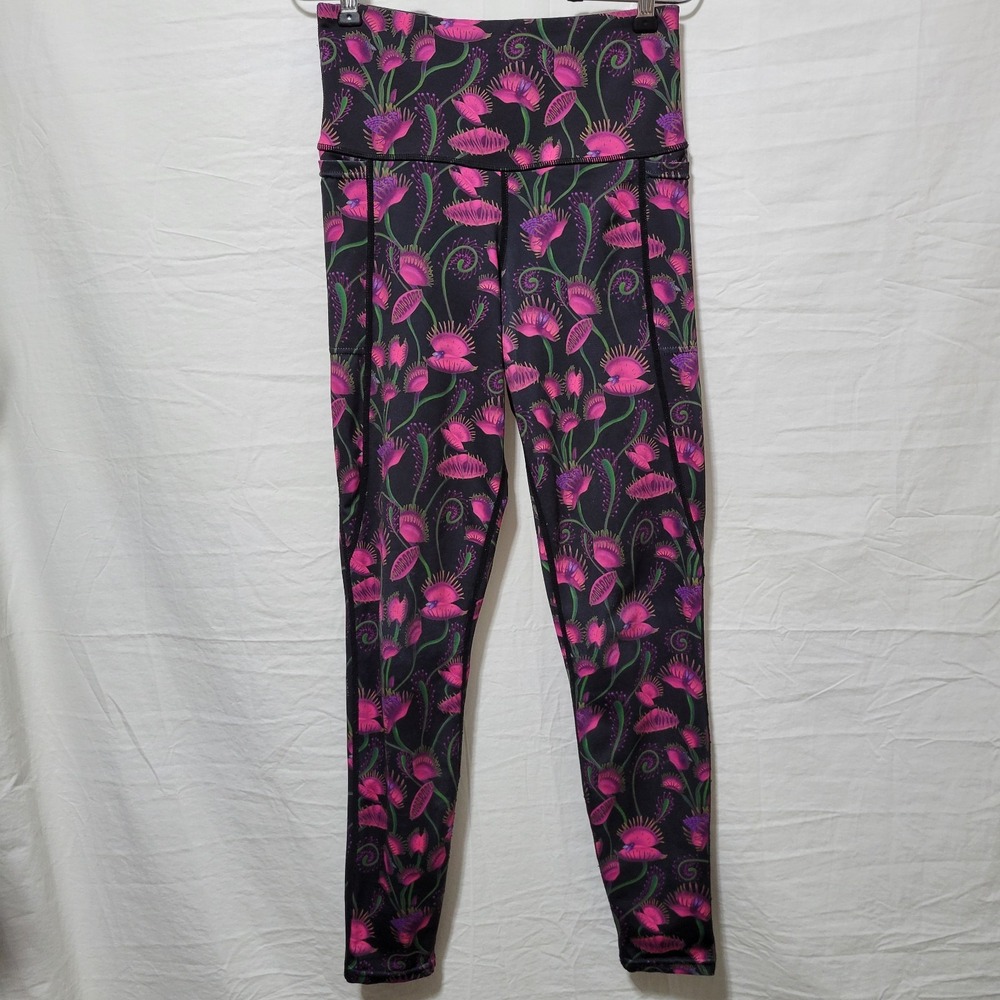 BlackMilk I Eat Flies Leggings Sz S Pink Venus Flytrap Print Rare Goth Alt Yoga